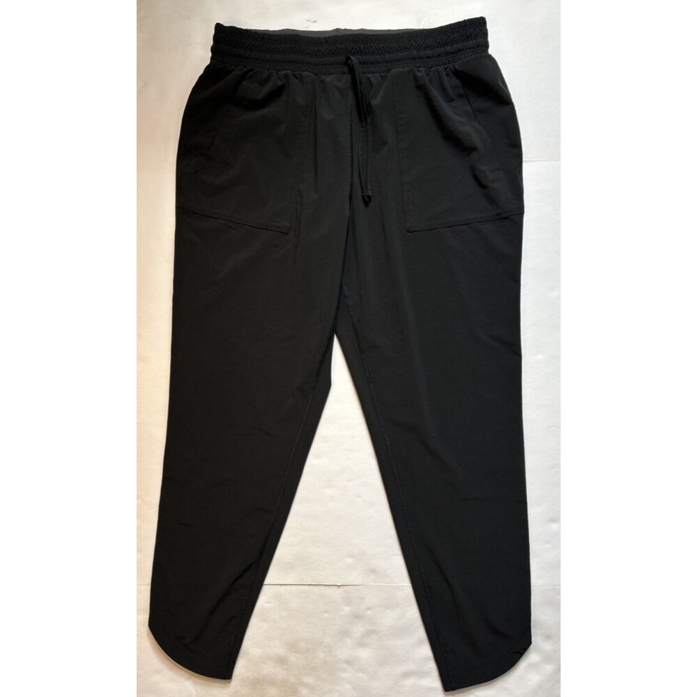 Prana Breathe Pants Women's Size M Black Drawstring Elastic Waist Pockets